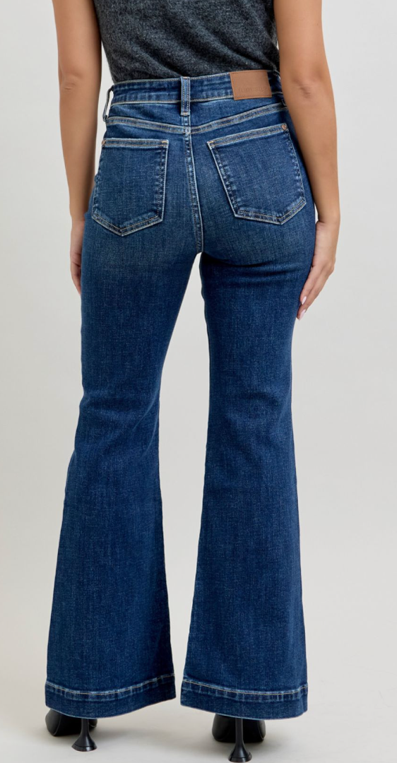 JUDY BLUE PETITE Trouser Flare HW 30"