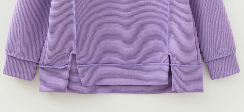 Ribbed Exposed Seam Pullover LAVENDER