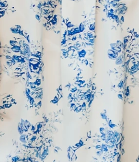 Floral Tiered Puff Sleeve Pleated BLUE