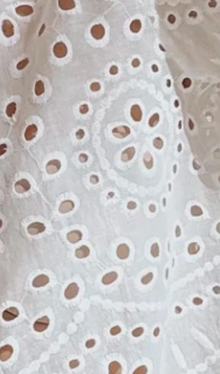 Eyelet Embroidered Puff Sleeve Crop WHITE