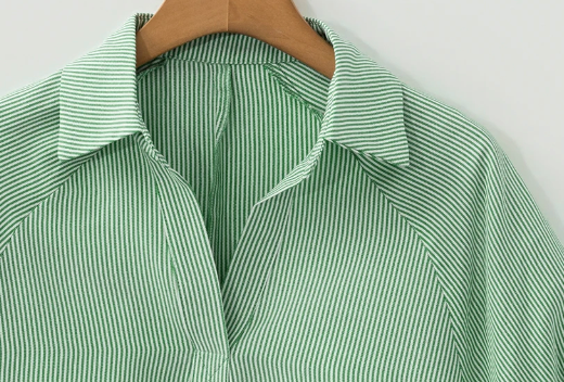 Striped Collared 1/2 Sleeve GREEN