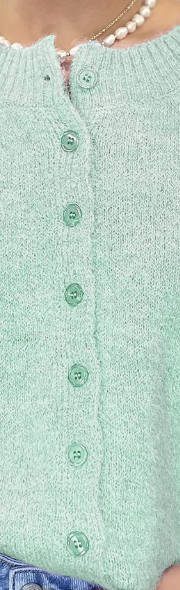 Boxy Button Down Cardi Sweater MINT