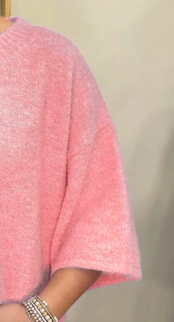 Boxy Button Down Cardi Sweater PEACH