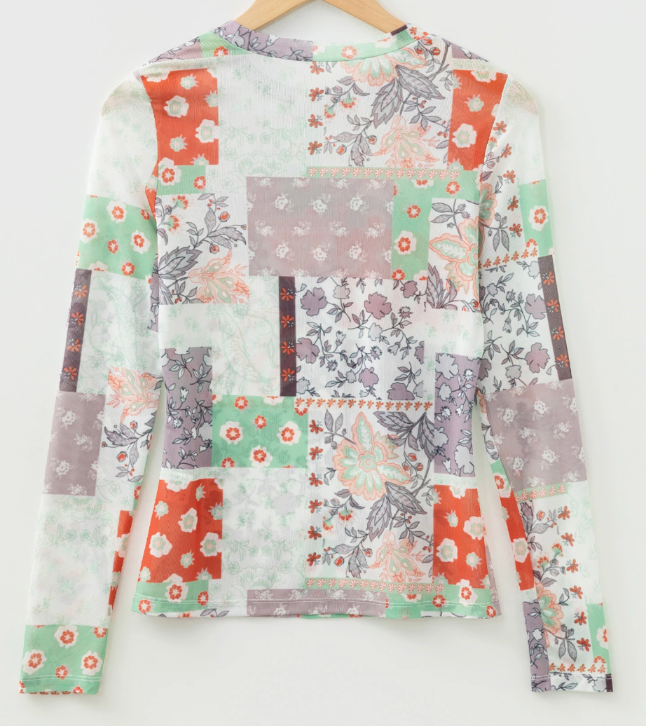 Mixed Floral Patchwork Mesh MULTI