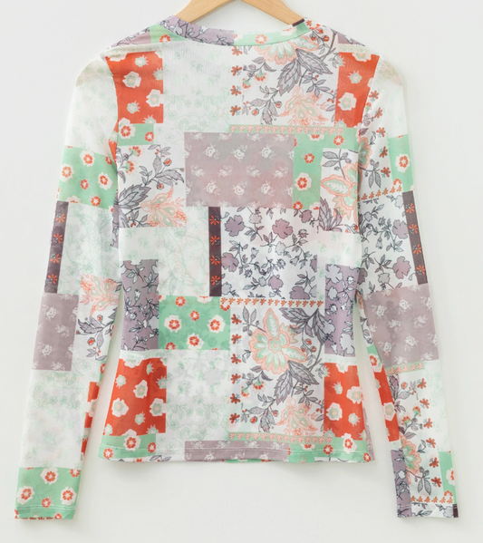 Mixed Floral Patchwork Mesh MULTI