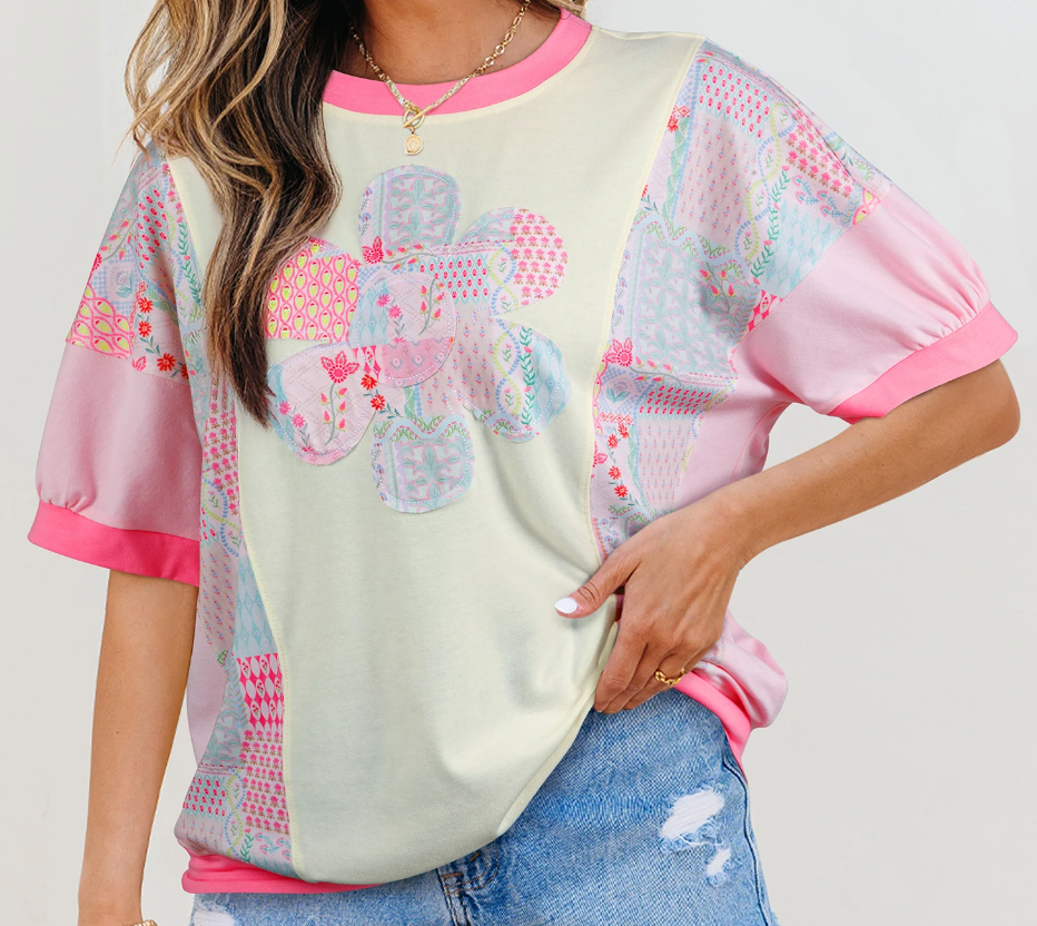 Color Block Floral Patchwork CREAM