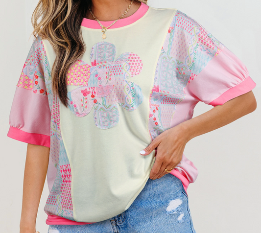 Color Block Floral Patchwork CREAM