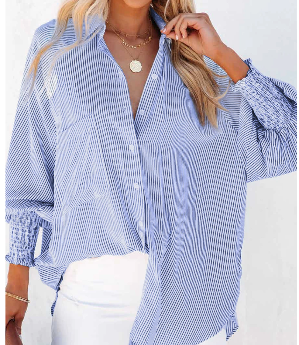 Coastal Boyfriend Stripe COBALT