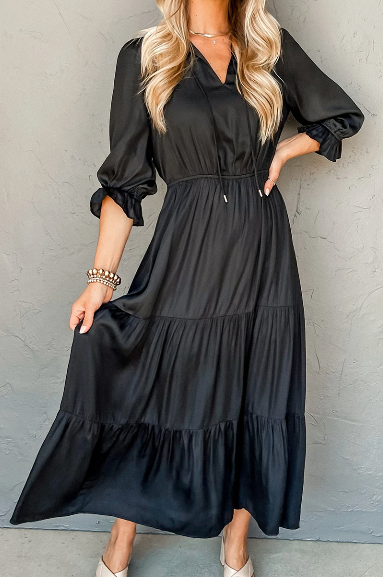 Timeless Tiered Black Maxi BLACK