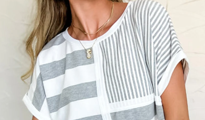 Everyday Effortless Stripe Dress GRAY