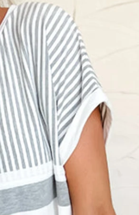 Everyday Effortless Stripe Dress GRAY