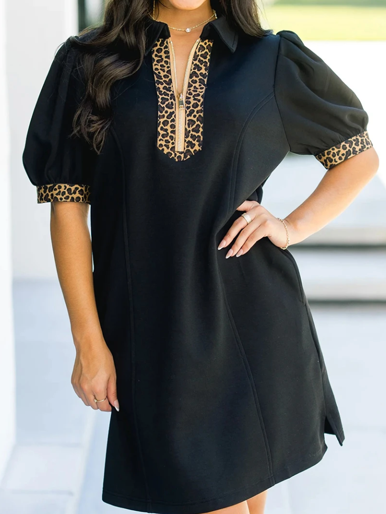 Unapologetic Leopard Dress BLACK