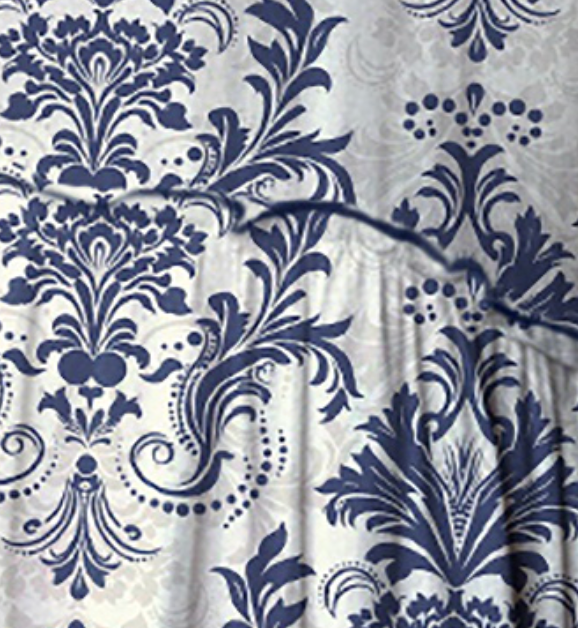 Willow Damask Dress BLUE