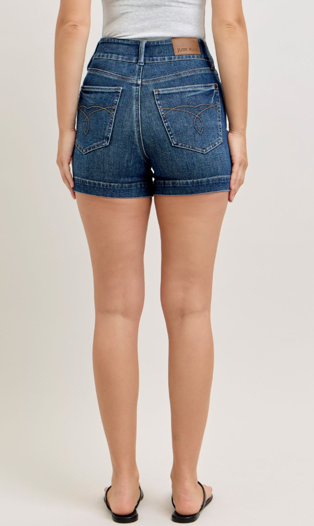 JUDY BLUE Tum Ctrl HR Slim Shorts 3.75"