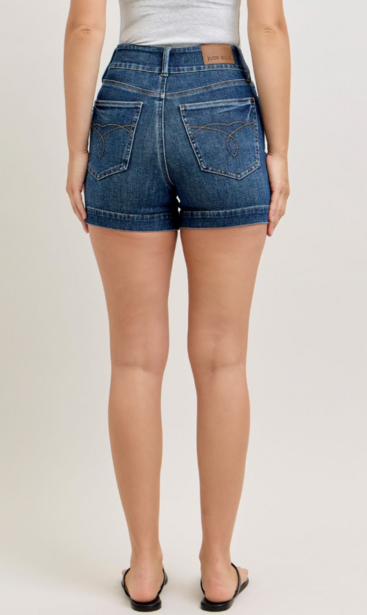JUDY BLUE Tum Ctrl HR Slim Shorts 3.75"