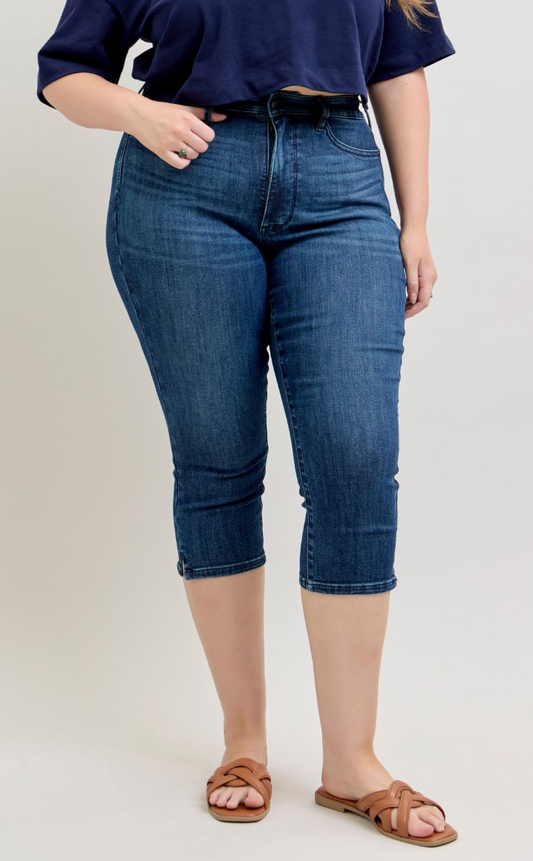 JUDY BLUE Tum Ctrl HR Capri 22"