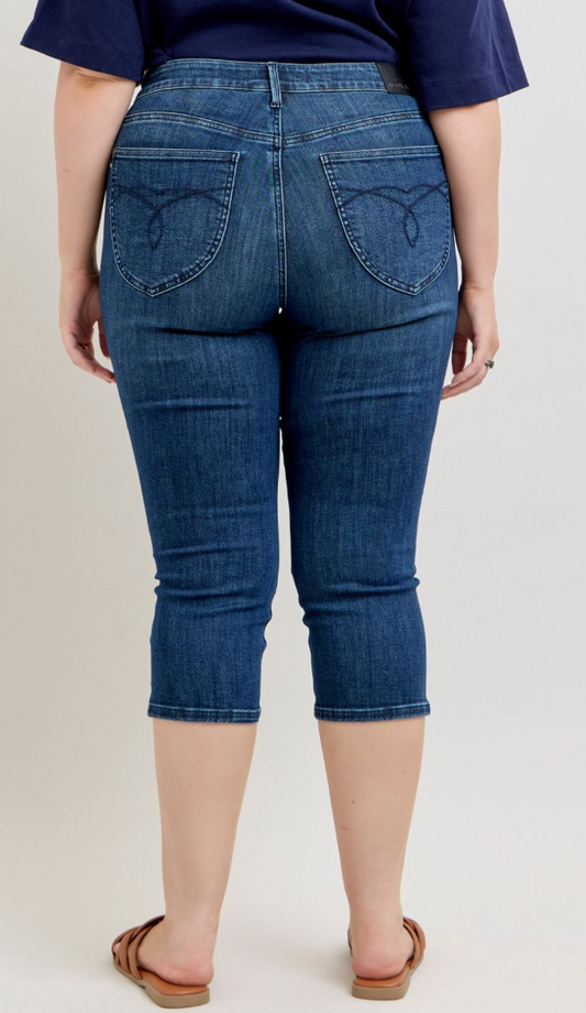 JUDY BLUE Tum Ctrl HR Capri 22"