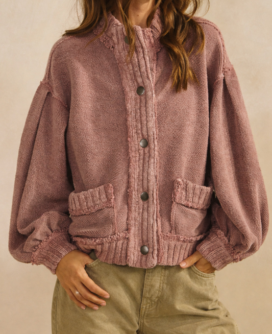 Vintage Snap Cardi MAUVE