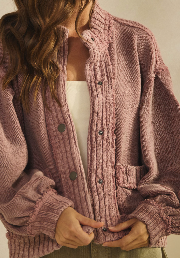 Vintage Snap Cardi MAUVE