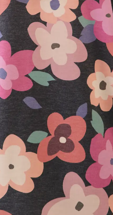 Floral Market Hoodie Shacket BLACK