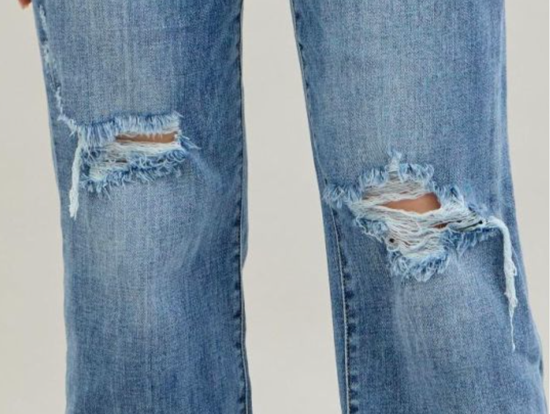 JUDY BLUE HR Destroy Crop Wide Leg 24.5"