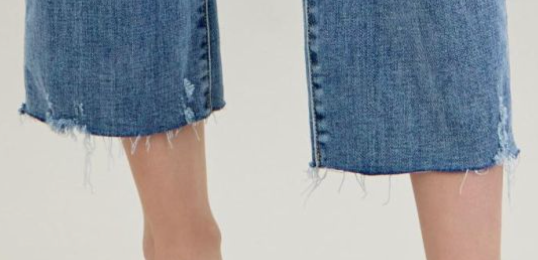 JUDY BLUE HR Destroy Crop Wide Leg 24.5"