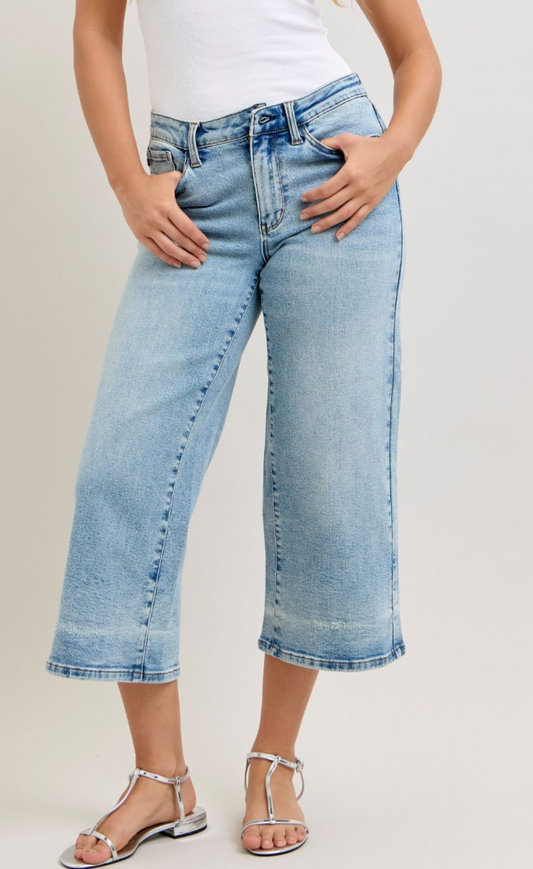 JUDY BLUE Wide Leg Crop MR 24.5"