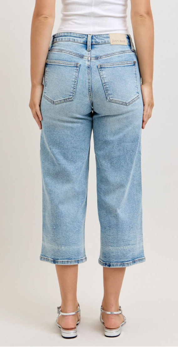 JUDY BLUE Wide Leg Crop MR 24.5"