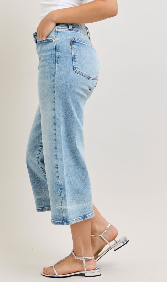 JUDY BLUE Wide Leg Crop MR 24.5"