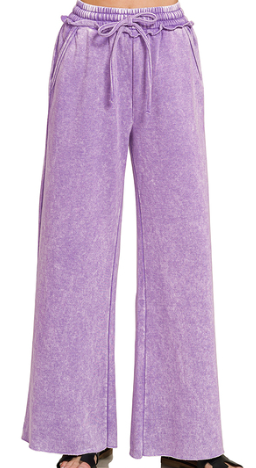 Acid Wash Palazzo Pants 30" LAVENDER