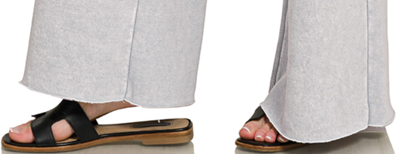 Acid Wash Palazzo Pants 30" GRAY