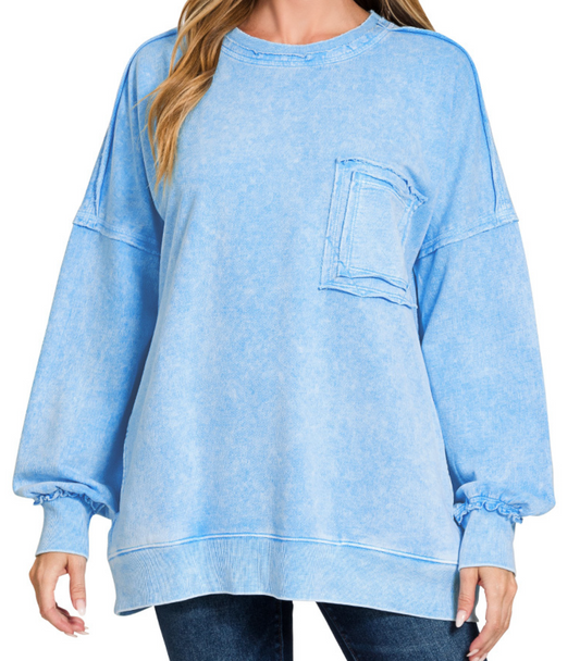 F/Terry Acid Wash Pocket SKY