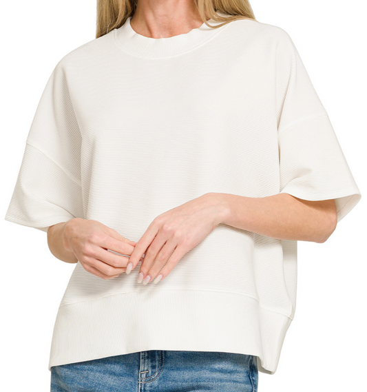 Effortless Ribbed Tee OFF WHITE
