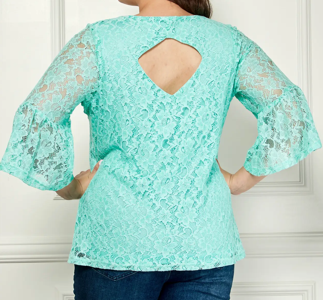 Lace Elegance Top SEAFOAM
