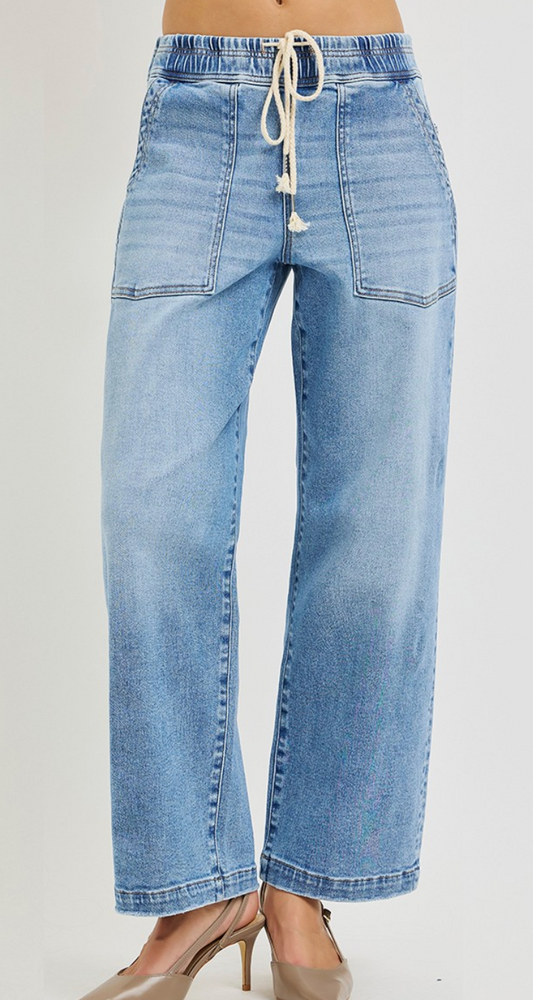 RISEN Elastic Waist Slouchy Crop 27.5"