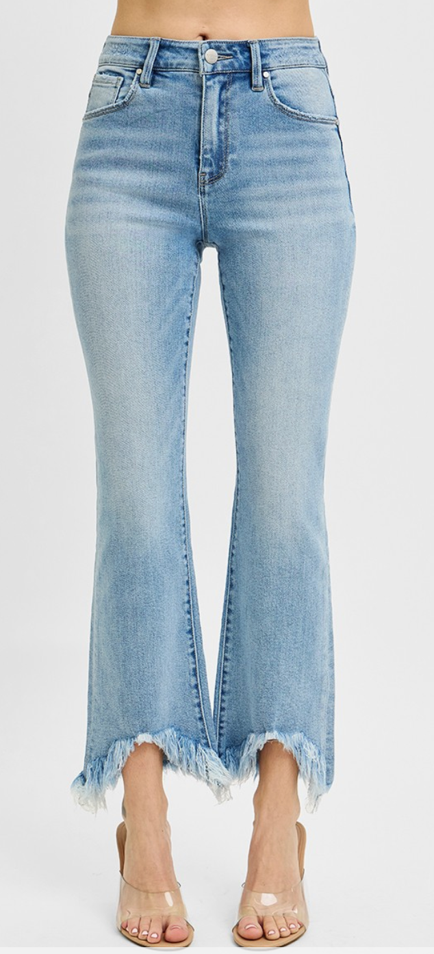 RISEN Bootcut Crop Fray Hem HR 27.5"