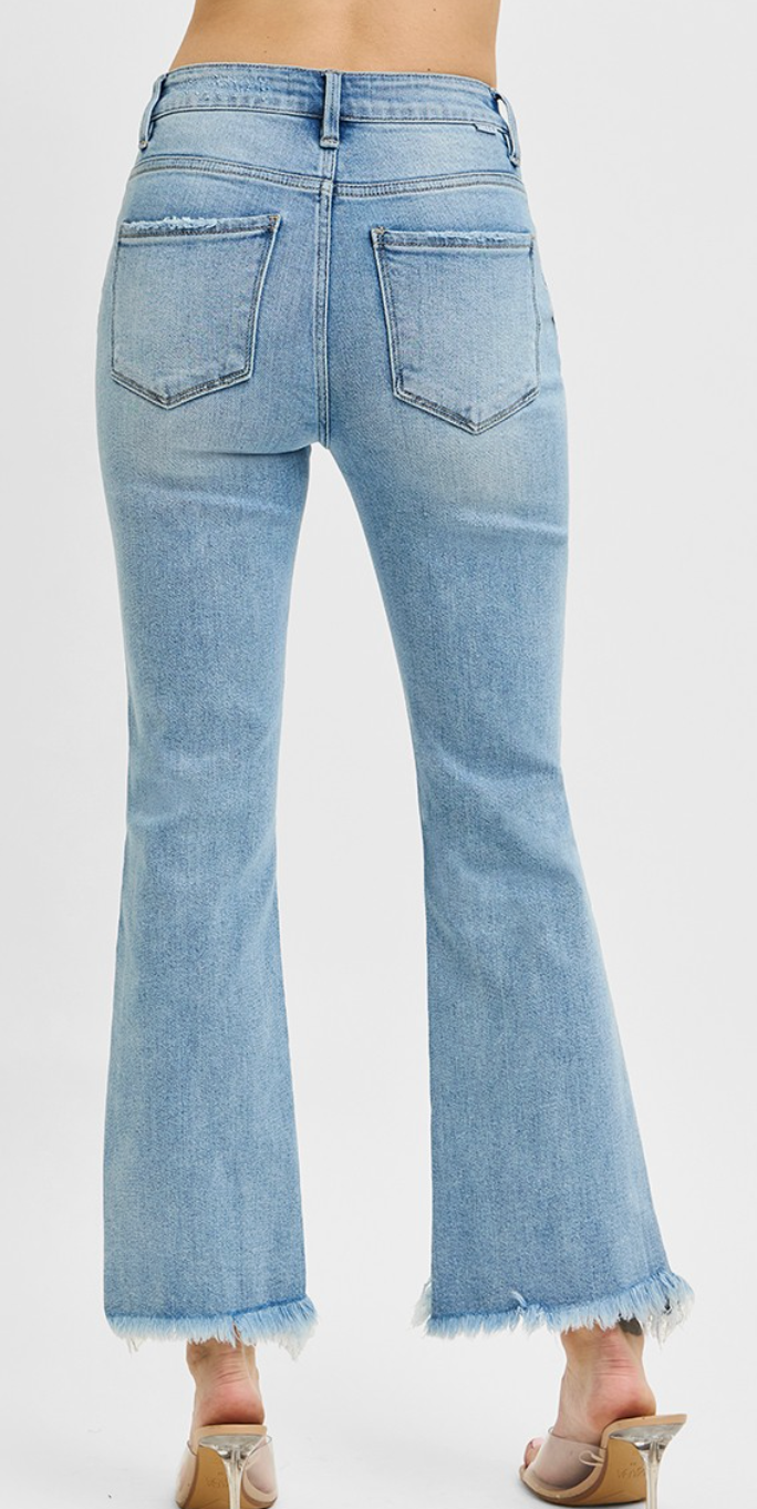RISEN Bootcut Crop Fray Hem HR 27.5"