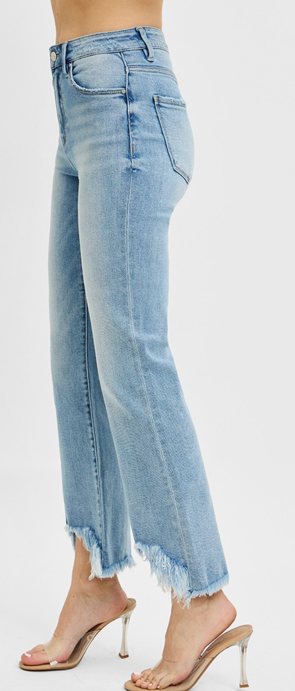 RISEN Bootcut Crop Fray Hem HR 27.5"