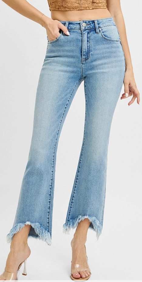 RISEN Bootcut Crop Fray Hem HR 27.5"