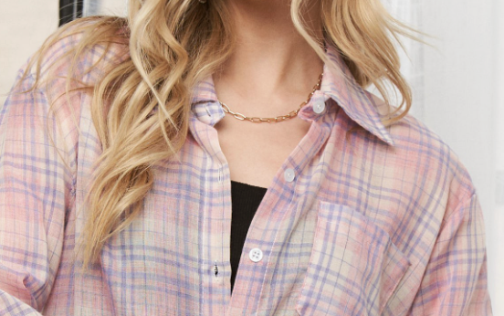 Sweet Prairie Plaid Button Down PINK