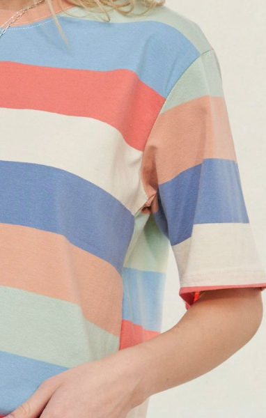 Seaside Stripe Everyday Tee CORAL