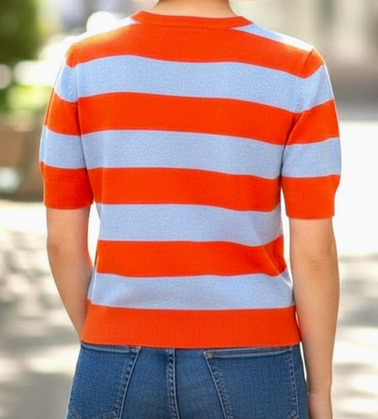 Varsity Rugby Knit Top ORANGE
