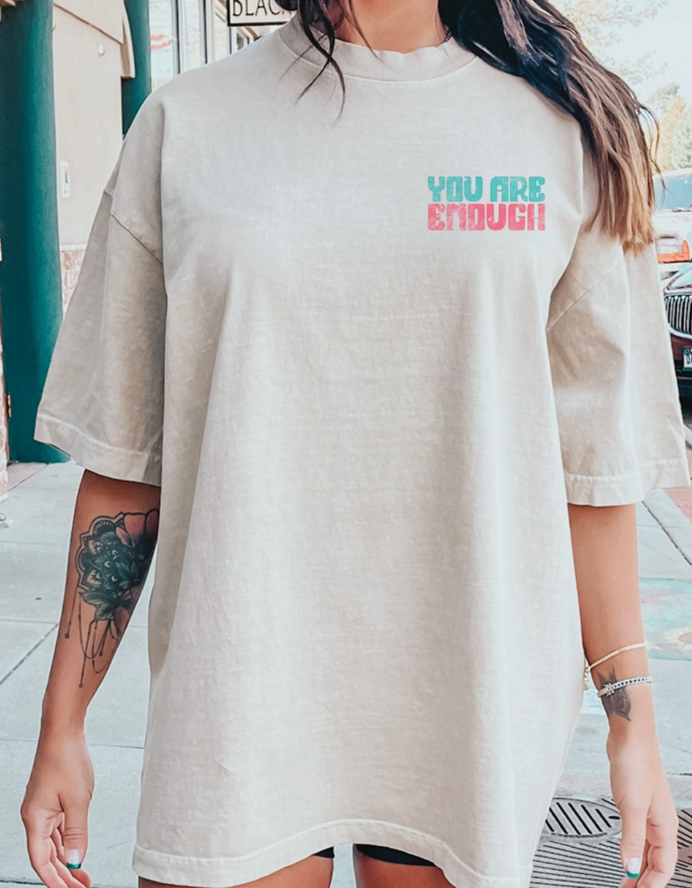 You Are Enough Graphic Tee NATURAL
