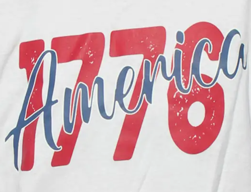 America 1776 Ringer Tee WHITE