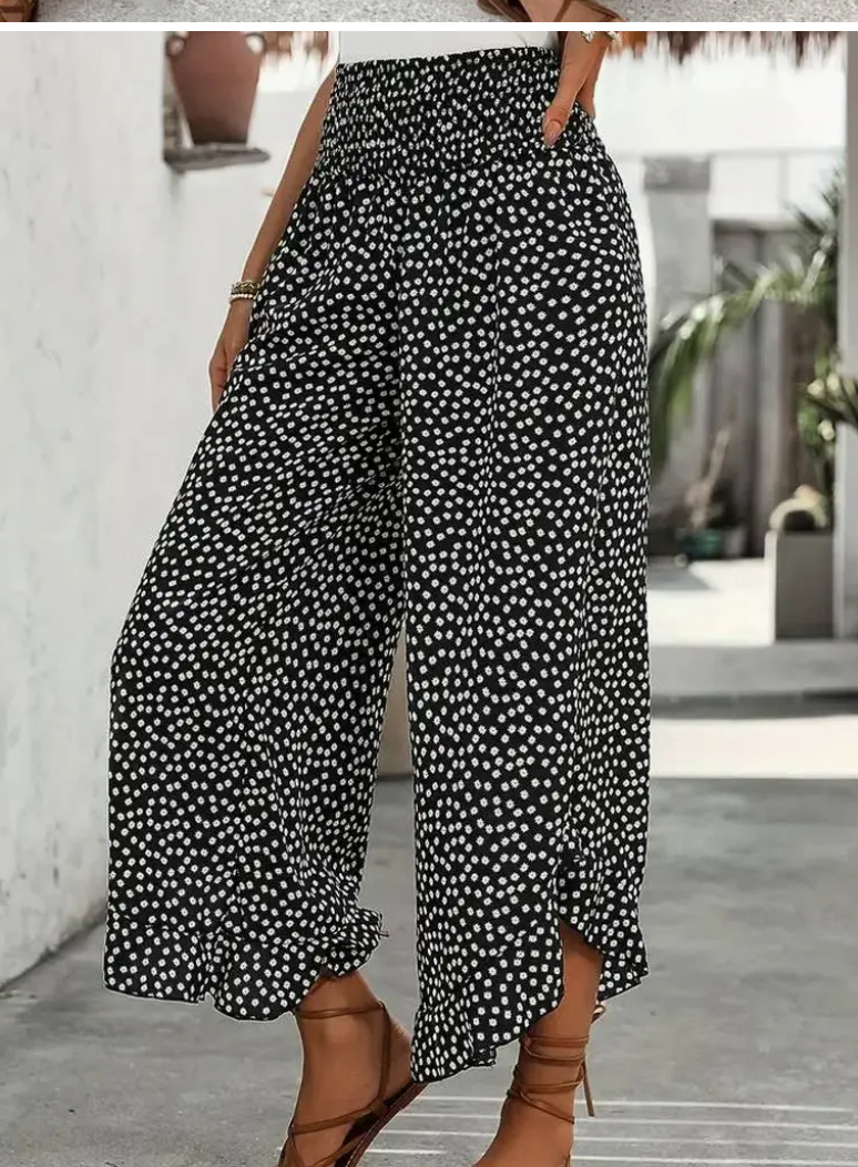 Graceful Flow Palazzo Pants BLACK