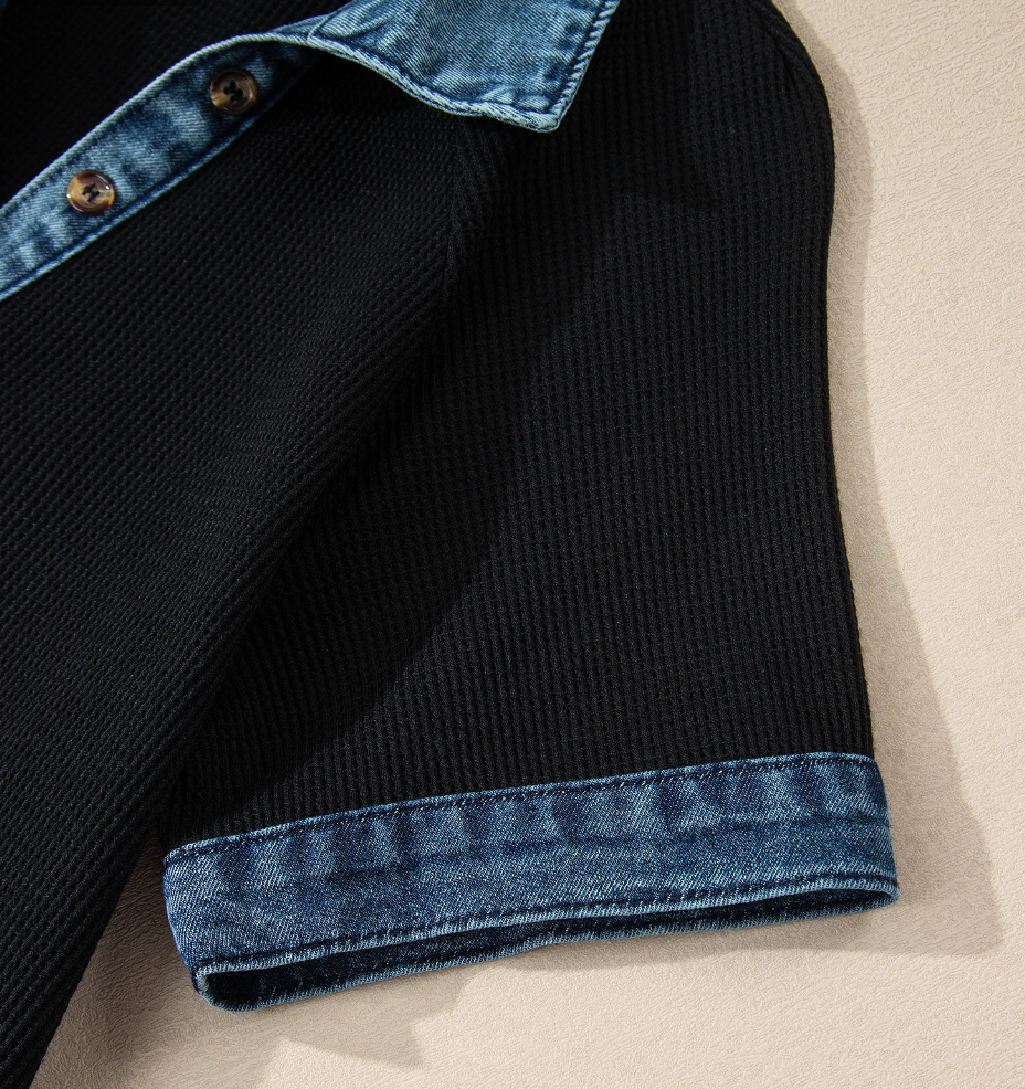 Downtown Denim Trim Tee Dress