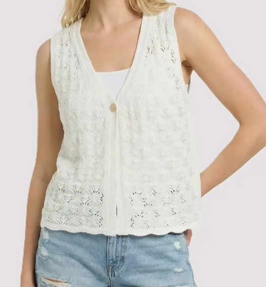 Light & Lovely Knit Vest WHITE