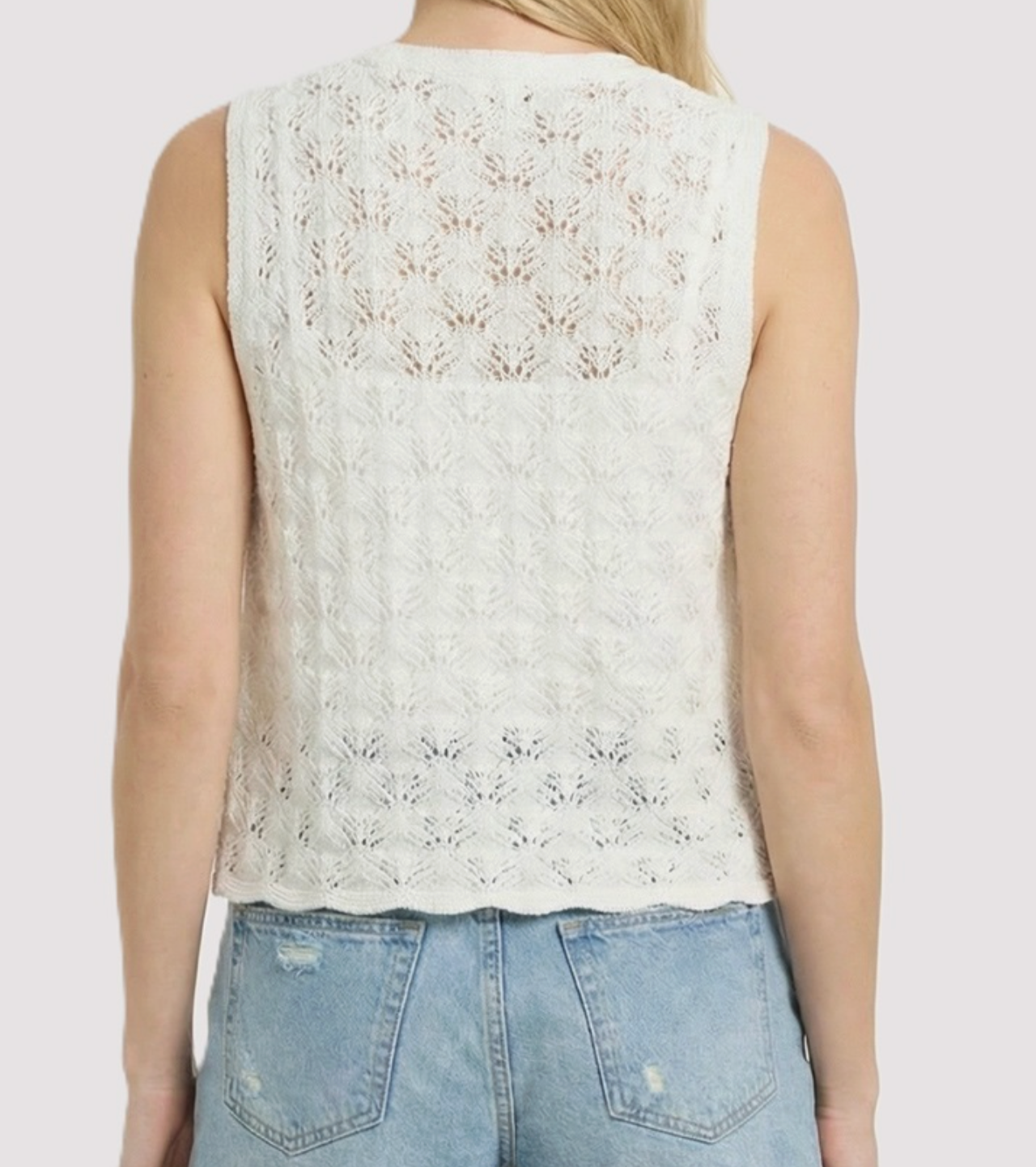 Light & Lovely Knit Vest WHITE