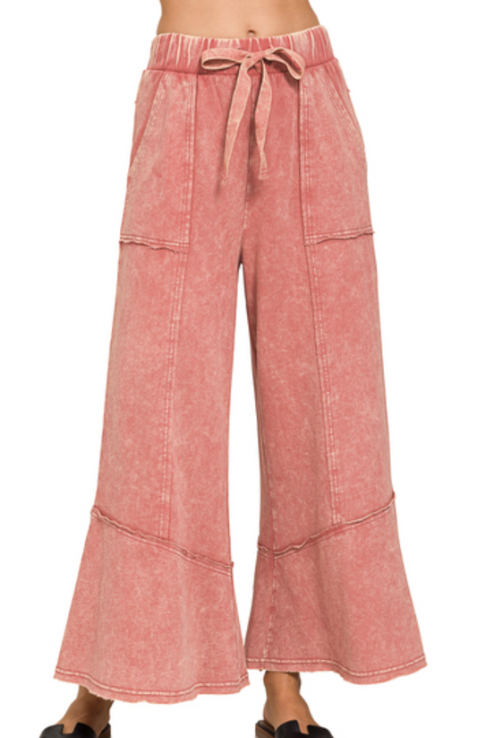 Washed Bliss Flare Pants ROSE