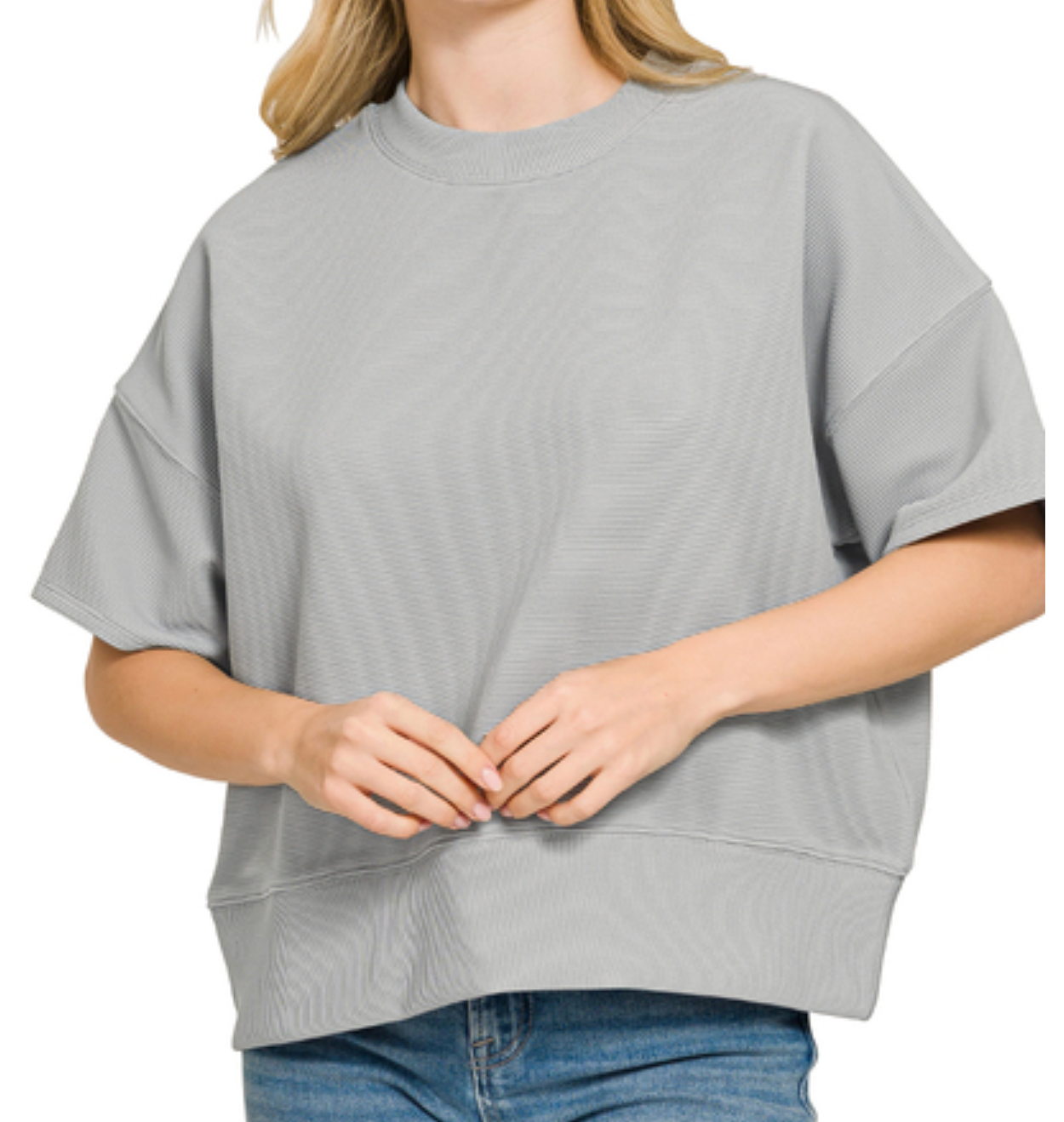 Effortless Ribbed Tee GRAY